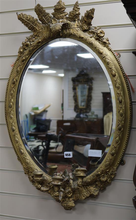 A gilt frame mirror W.54cm